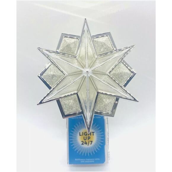 BATH & BODY WORKS STAR SNOWFLAKE NIGHT LIGHT WALLFLOWER FRAGRANCE PLUG IN HOLDER - Picture 1 of 2